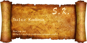 Sulcz Kadosa névjegykártya