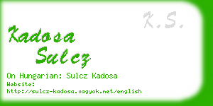 kadosa sulcz business card